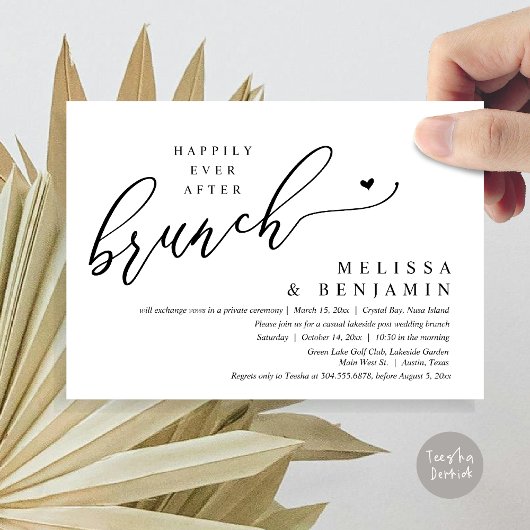 Gelukkig ooit na brunch bruiloft Elopement Kaart