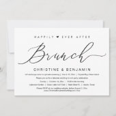Gelukkig ooit na brunch Elopement, modern script Kaart (Voorkant)
