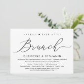 Gelukkig ooit na brunch Elopement, modern script Kaart (Staand voorkant)