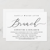 Gelukkig ooit na brunch Elopement, modern script Kaart (Voorkant / Achterkant)