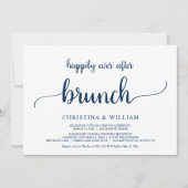 Gelukkig ooit na Brunch, Elopement, Navy Blue Kaart (Voorkant)