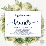 Gelukkig ooit na Brunch, Elopement, Navy Blue Kaart<br><div class="desc">Mooi,  gelukkig ooit na Brunch Uitnodiging,  Wedding Elopement Aankondiging/Uitnodigingskaart,  in Rustic brown Kraft,  een blauw ontwerp van het marine blue font. Dit is perfect voor je trouwreceptie en feest na de bruiloft. Voeg je gegevens toe in het overeenkomende lettertype/lettertype. #TeeshaDerrick</div>