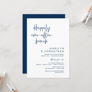 Gelukkig ooit na Brunch, Elopement, Navy Blue Kaart