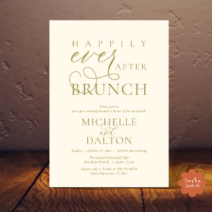 Gelukkig ooit na brunch mooie post bruiloft kaart