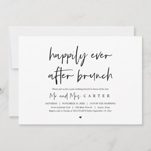 Gelukkig ooit na brunch, na bruiloft kaart (Voorkant)