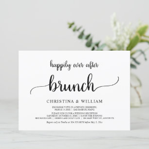 Gelukkig ooit na Brunch Rustic Wedding Elopement Kaart
