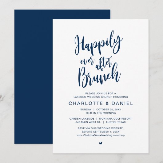 Gelukkig ooit na Brunch, weddenschap Kaart (Voorkant / Achterkant)