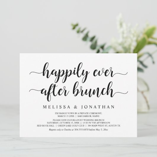 Gelukkig ooit na Brunch, weddenschap Kaart (Staand voorkant)