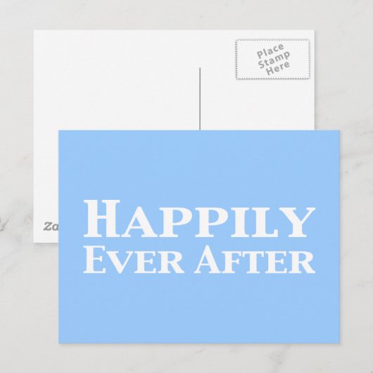 Gelukkig ooit na cadeautjes briefkaart (Voorkant / Achterkant)