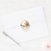 Gelukkig ooit na Caramel Apple trouwgunst Ronde Sticker (Envelop)
