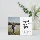 Gelukkig ooit na Casual script trouwfoto Briefkaart (Staand voorkant)