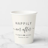 Gelukkig ooit na Cream Wedding Papieren Bekers (Voorkant)