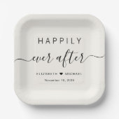 Gelukkig ooit na Cream Wedding Papieren Bordje (Voorkant)