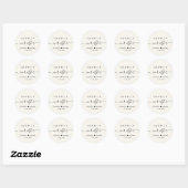 Gelukkig ooit na Cream Wedding Ronde Sticker (Vel)