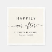 Gelukkig ooit na Cream Wedding Servet (Voorkant)