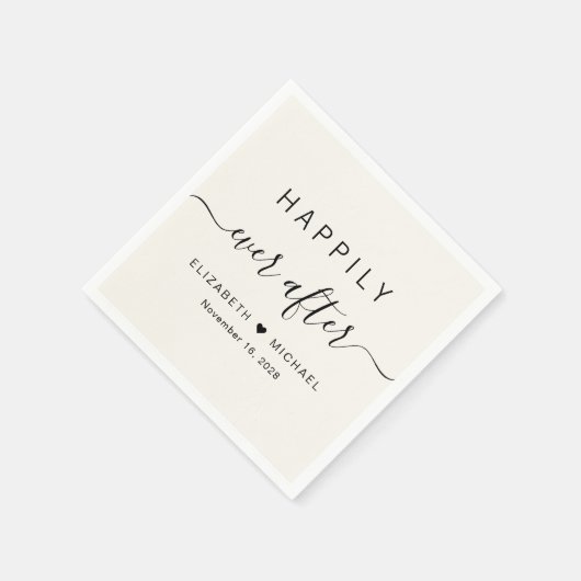 Gelukkig ooit na Cream Wedding Servet (Hoek)