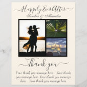 Gelukkig ooit na dank u kaart foto bruiloft (Voorkant)