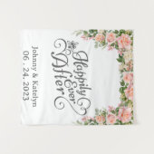 Gelukkig ooit na de achtergrond van de Aangepaste  Wandkleed (Voorkant (horizontaal))