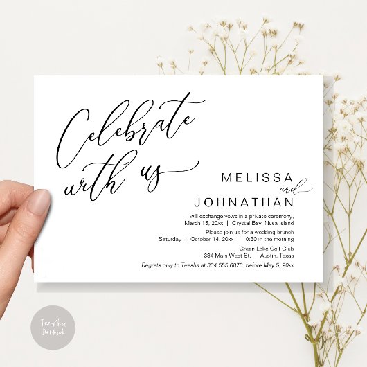 Gelukkig ooit na de bruiloft Elopement Brunch Kaart