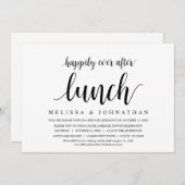Gelukkig ooit na de bruiloft Elopement Lunch Invit Kaart (Voorkant / Achterkant)