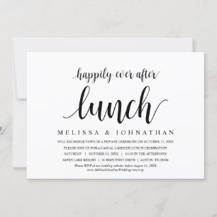 Gelukkig ooit na de bruiloft Elopement Lunch Invit Kaart