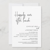 Gelukkig ooit na de bruiloft Elopement Lunch Invit Kaart (Voorkant)