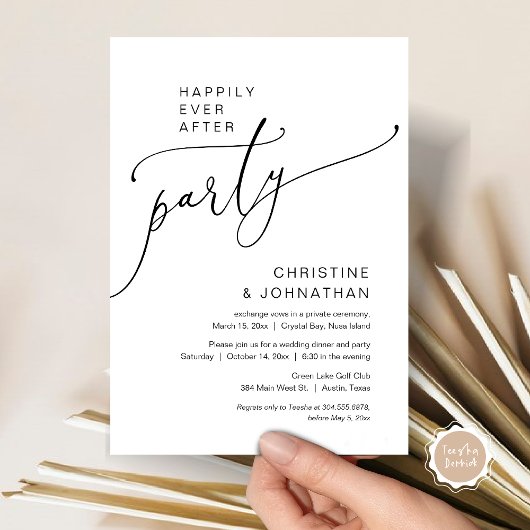 Gelukkig ooit na de bruiloft Elopement Party Kaart