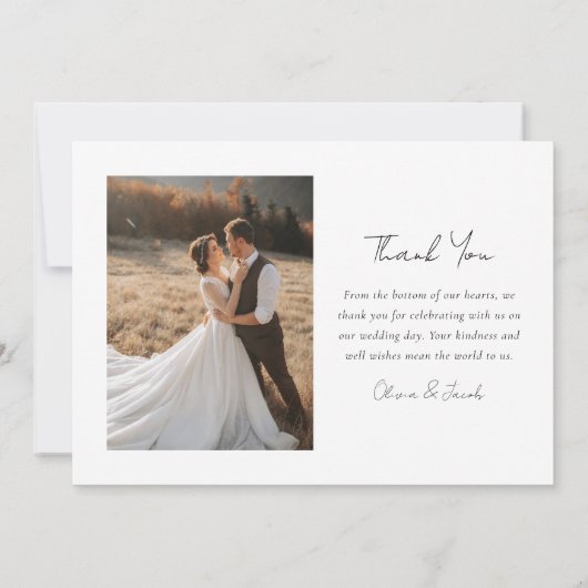 Gelukkig ooit na de bruiloft foto bedankkaart (Achterkant)