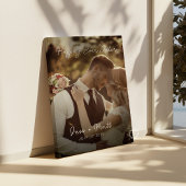 Gelukkig ooit na de bruiloft foto canvas afdruk