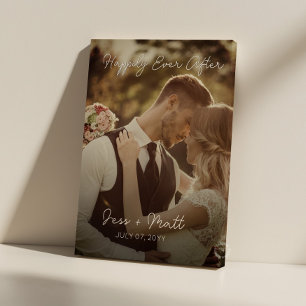 Gelukkig ooit na de bruiloft foto canvas afdruk