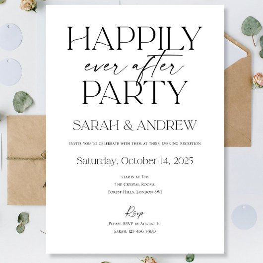 Gelukkig ooit na de bruiloft uitnodiging ontvangen