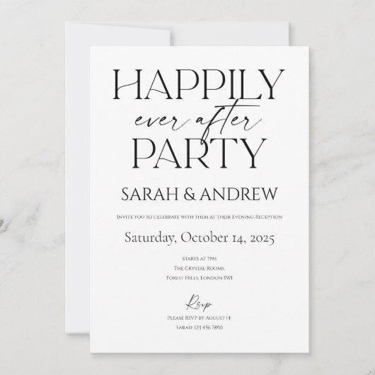 Gelukkig ooit na de bruiloft uitnodiging ontvangen (Voorkant)