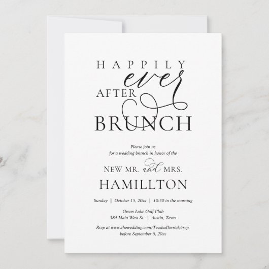 Gelukkig ooit na de bruiloft van de Post Brunch Kaart (Voorkant)