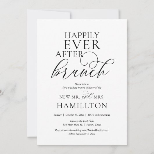 Gelukkig ooit na de bruiloft van de Post Brunch Kaart (Voorkant)