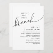 Gelukkig ooit na de brunch, bruiloft Elopement Par Kaart (Voorkant / Achterkant)