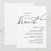 Gelukkig ooit na de brunch, bruiloft Elopement Par Kaart (Voorkant / Achterkant)