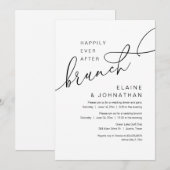 Gelukkig ooit na de brunch, bruiloft Elopement Par Kaart (Voorkant / Achterkant)
