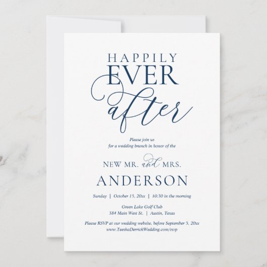 Gelukkig ooit na de brunch, bruiloft Elopement Par Kaart (Voorkant)