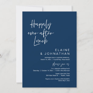 Gelukkig ooit na de brunch, Elopement Navy Blue Kaart