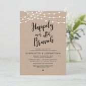 Gelukkig ooit na de brunch, post bruiloft Elopemen Kaart (Staand voorkant)