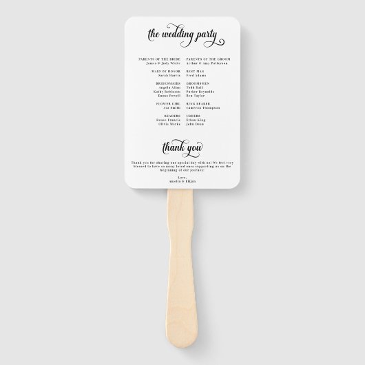 Gelukkig ooit na de ceremonie van het Wedding Prog Handwaaier (Achterkant)