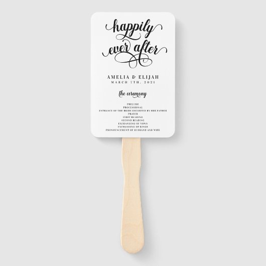 Gelukkig ooit na de ceremonie van het Wedding Prog Handwaaier (Voorkant)