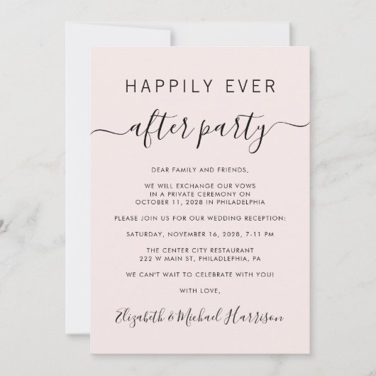 Gelukkig ooit na de Code roze van de Code QR Wedde Kaart (Voorkant)