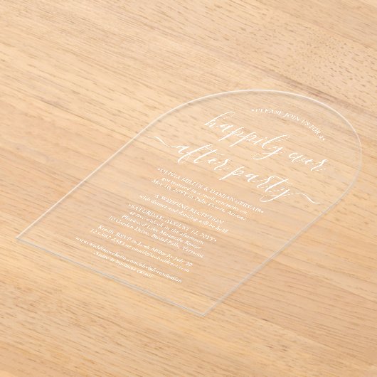 Gelukkig ooit na de feestviering van de bruiloft A Acryl Uitnodigingen (Laagn)