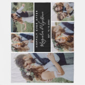 Gelukkig ooit na de foto Collage Wedding Keepslag Fleece Deken (Voorkant)