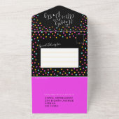 Gelukkig ooit na de foto-confetti van het trouwfee all in one uitnodiging (Buitenkant)