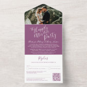 Gelukkig ooit na de foto van de trouwpartij mulber all in one uitnodiging (Binnen)