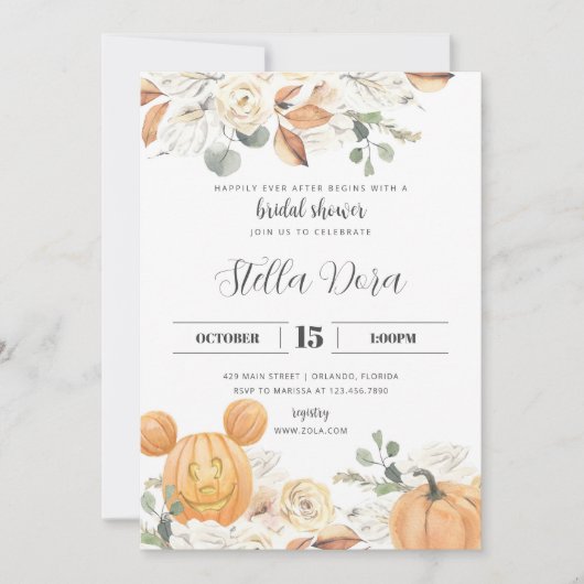 Gelukkig Ooit na de Herfst Bridal Shower Uitnodigi Kaart (Voorkant)