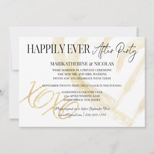 Gelukkig ooit na de hugs & Kisses Wedding Party Kaart (Voorkant)