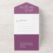 Gelukkig ooit na de huwelijksfeestfoto-mulberry all in one uitnodiging (Buitenkant)